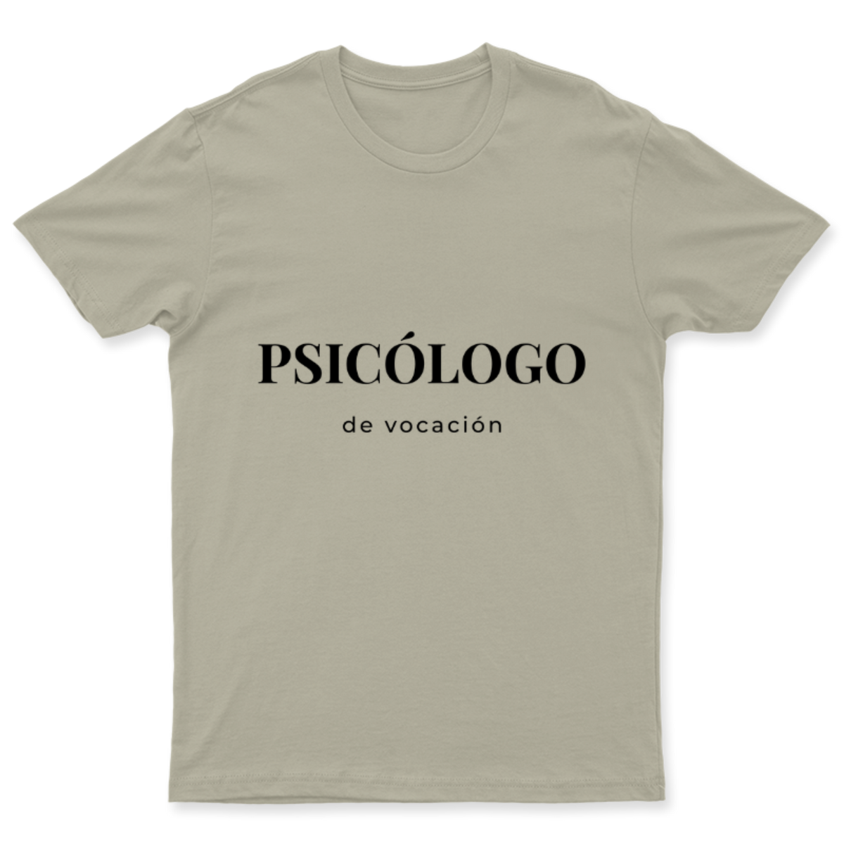 Playera Psicólogo de vocación en color Beige, estampado DTG al frente