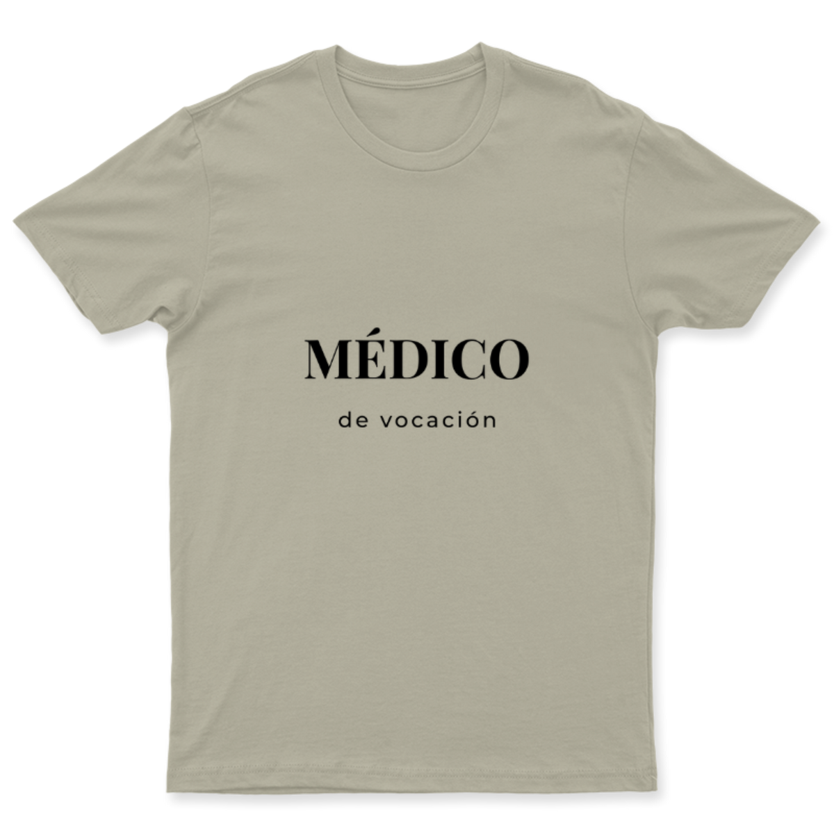 Playera Médico de vocación en color Beige, estampado DTG al frente