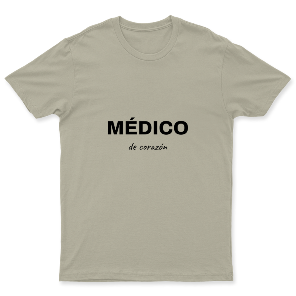 Playera Médico de corazón en color Beige, estampado DTG al frente