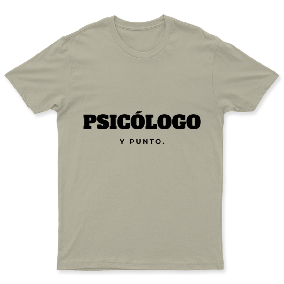 Playera Psicólogo, y punto. en color Beige, estampado DTG al frente