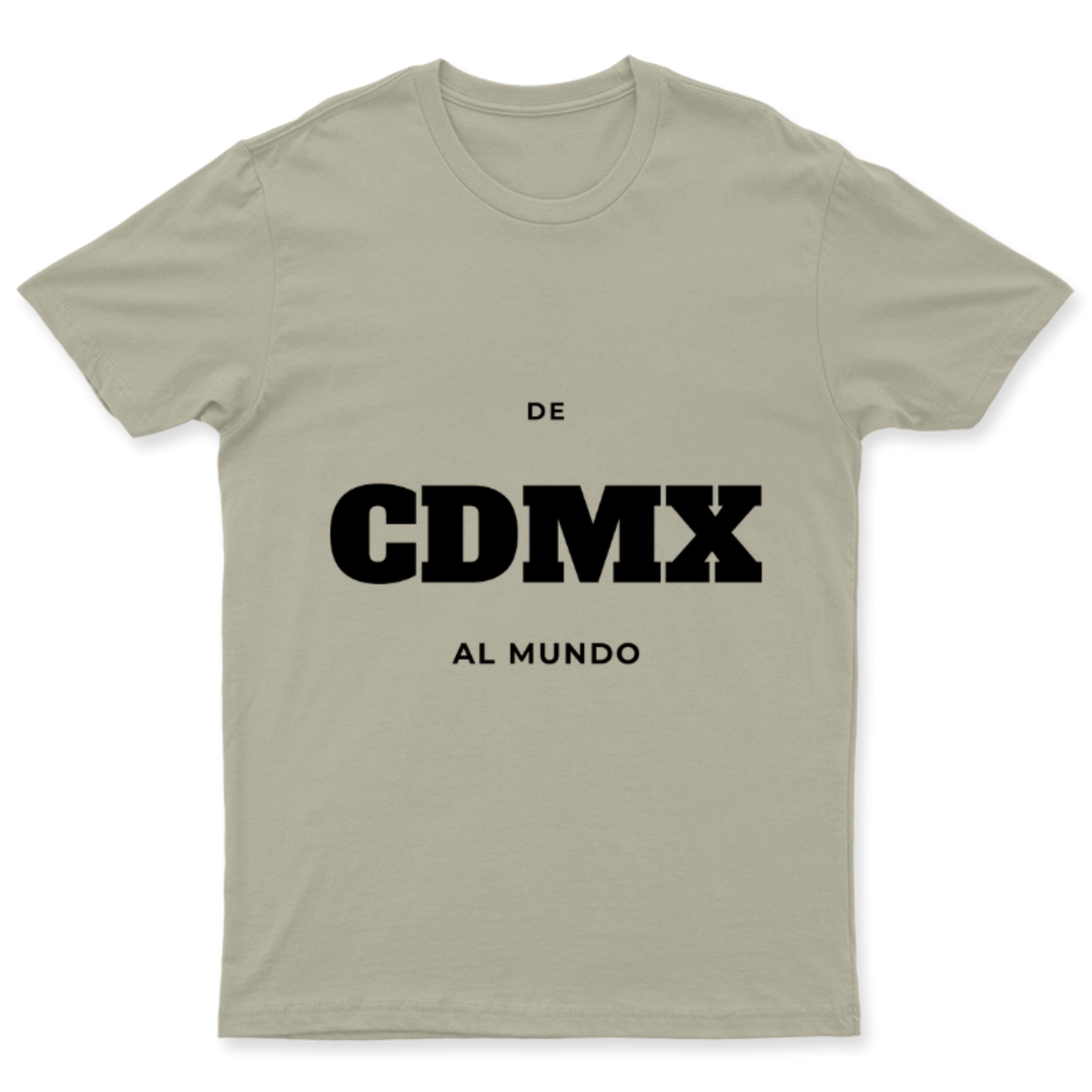 Playera De CDMX al mundo en color Beige, estampado DTG al frente