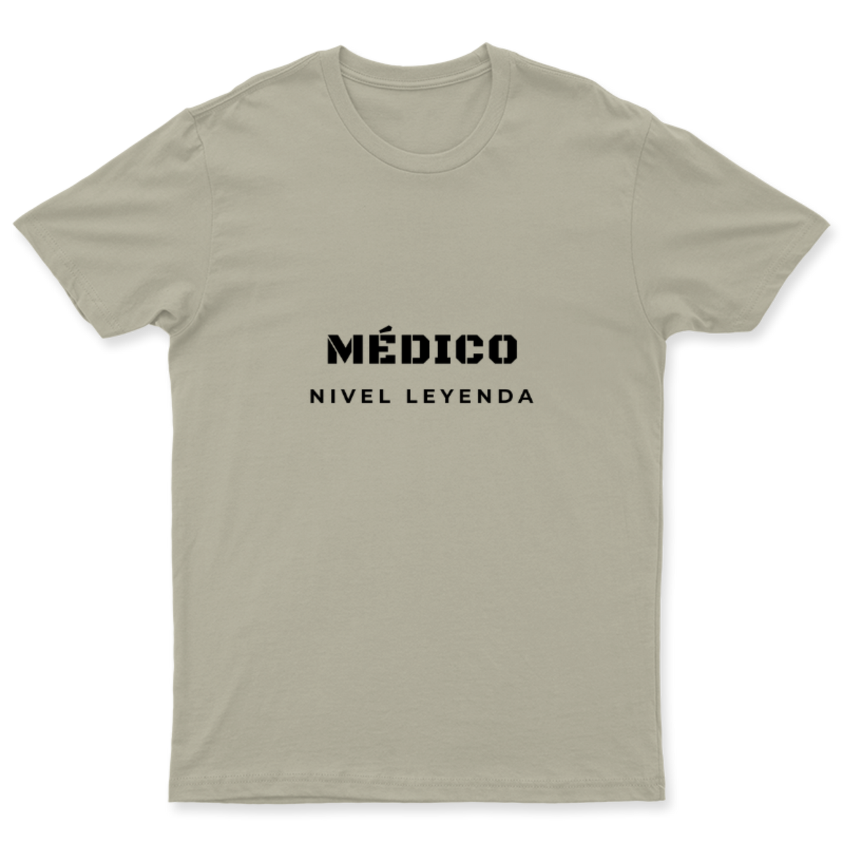 Playera Médico Nivel Leyenda en color Beige, estampado DTG al frente