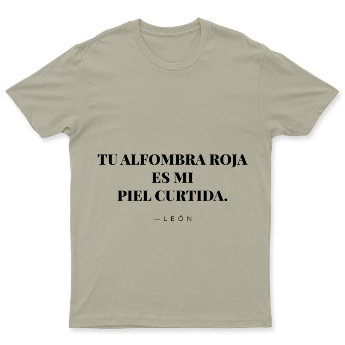 Playera Alfombra roja leonesa en color Beige, estampado DTG al frente