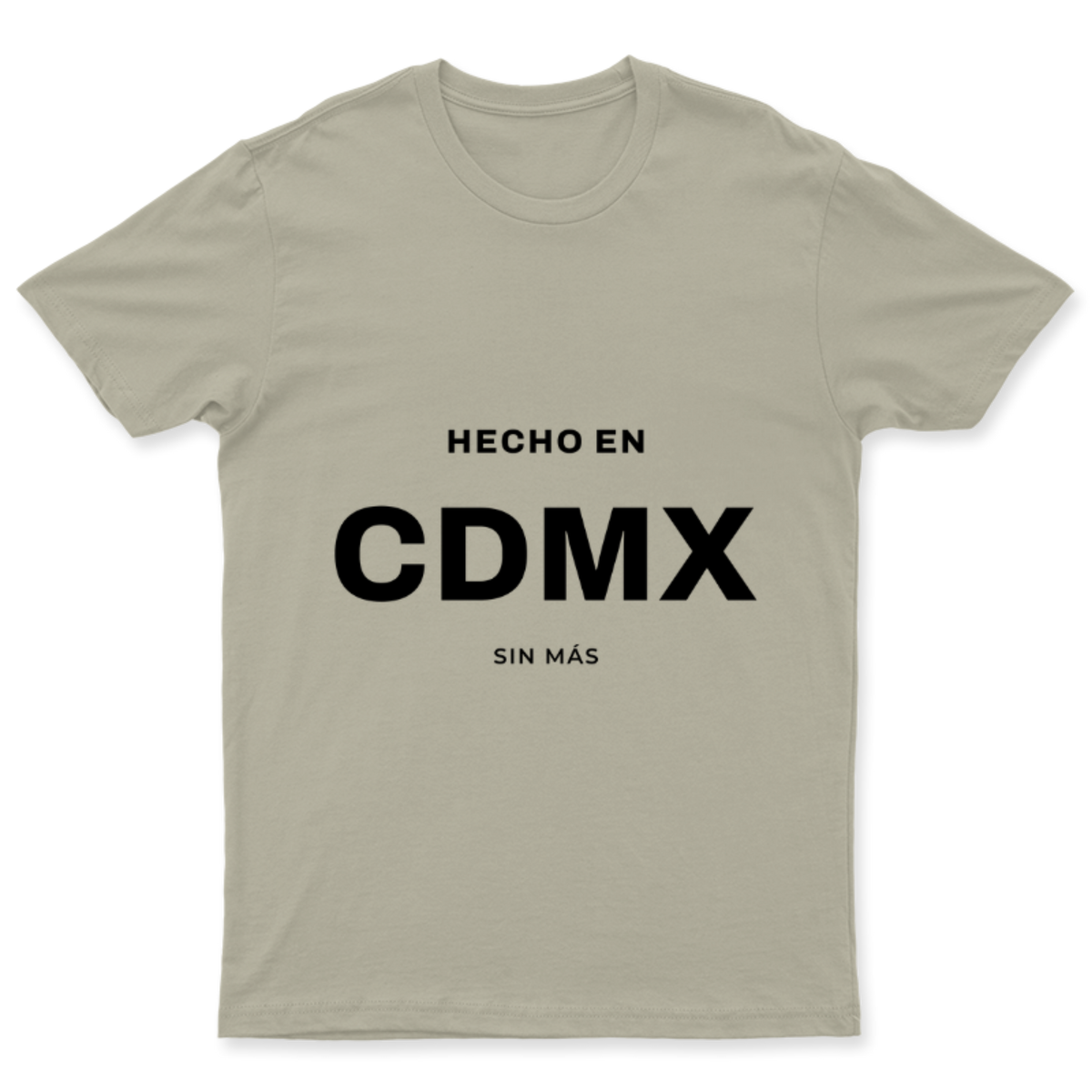 Playera Hecho en CDMX en color Beige, estampado DTG al frente