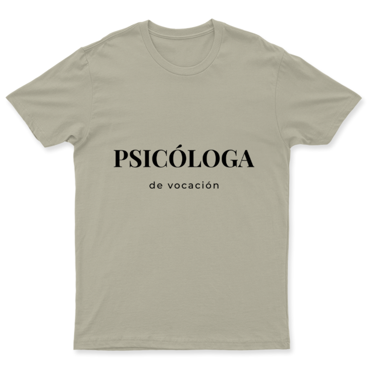 Playera Psicóloga de vocación en color Beige, estampado DTG al frente