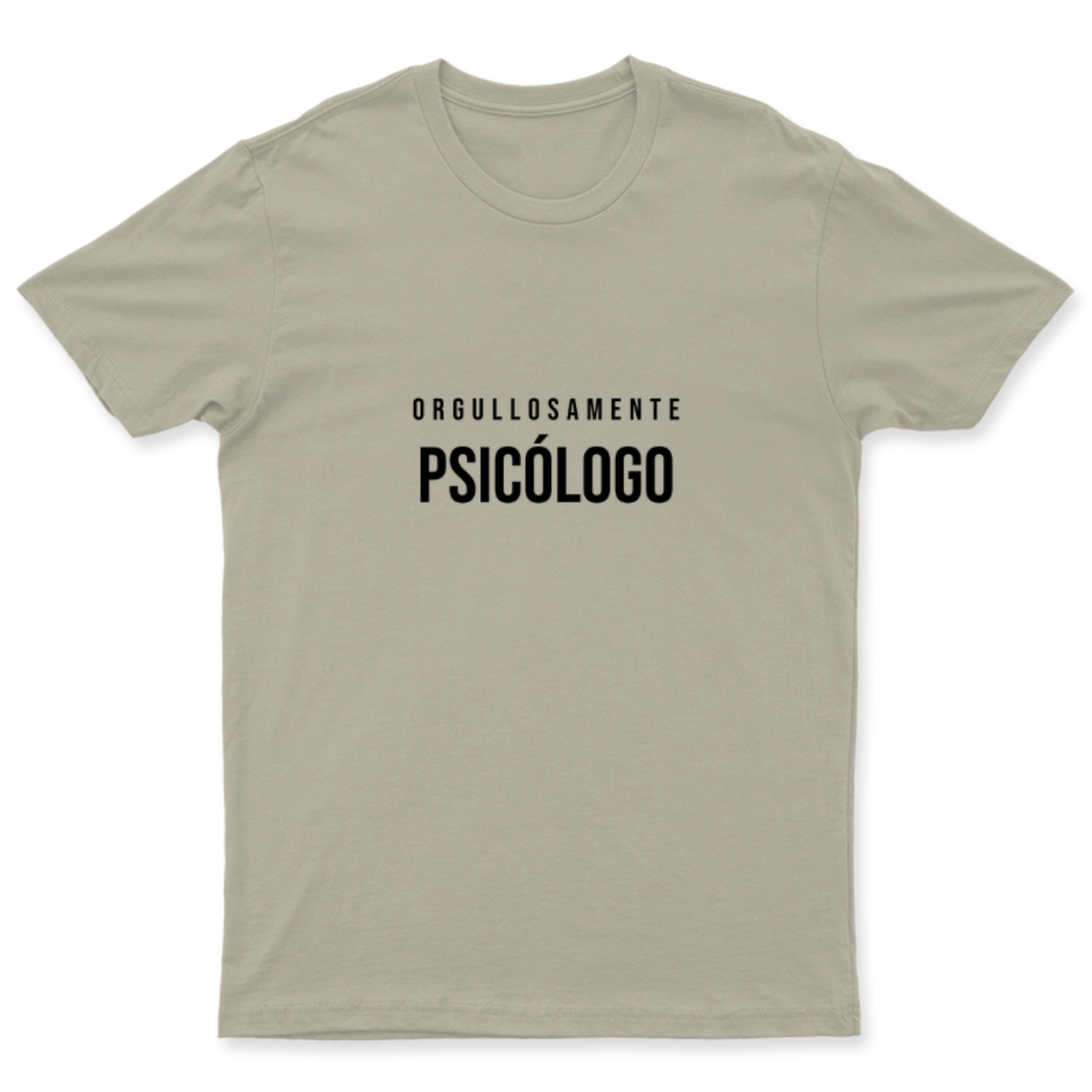 Playera Orgullosamente Psicólogo en color Beige, estampado DTG al frente