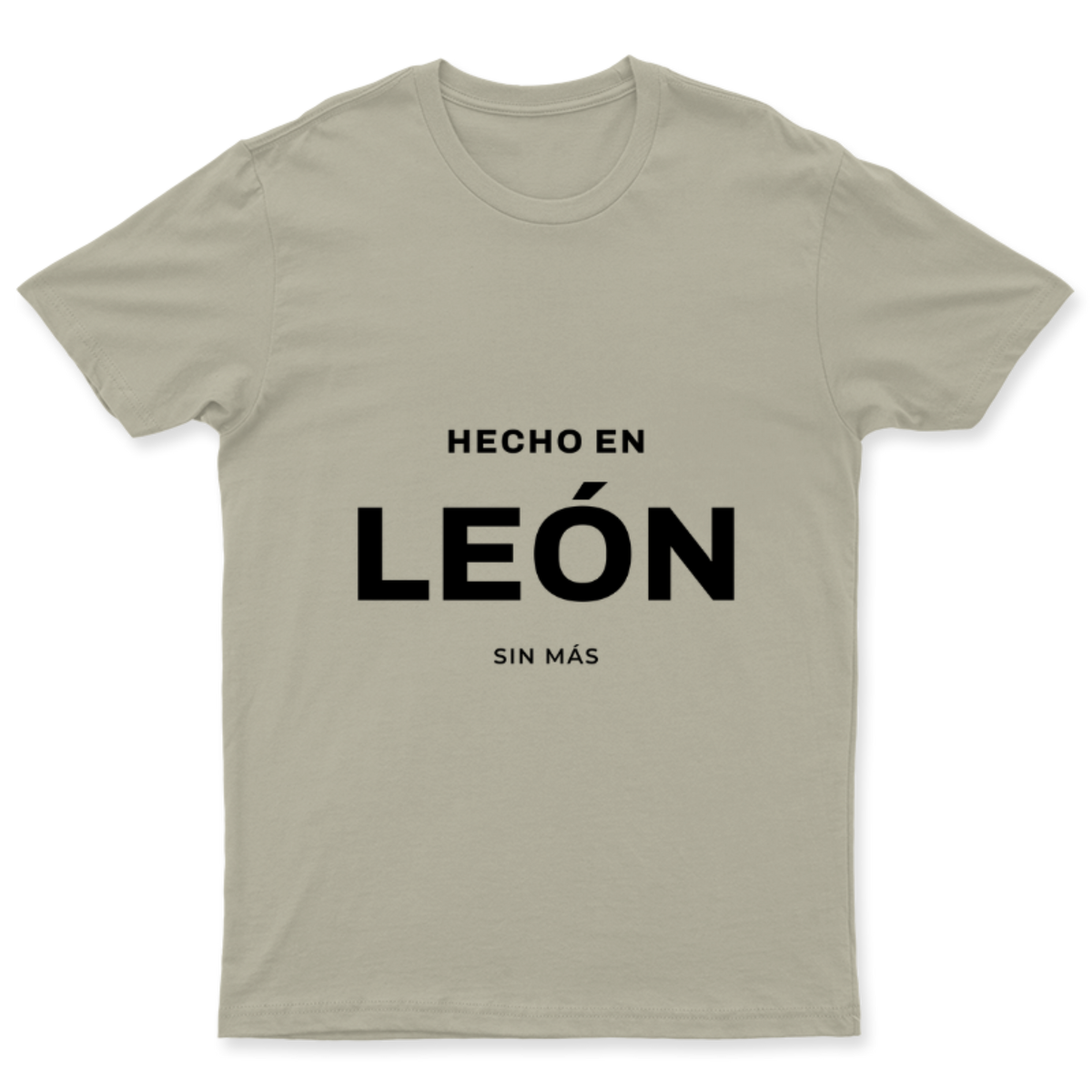 Playera Hecho en León en color Beige, estampado DTG al frente