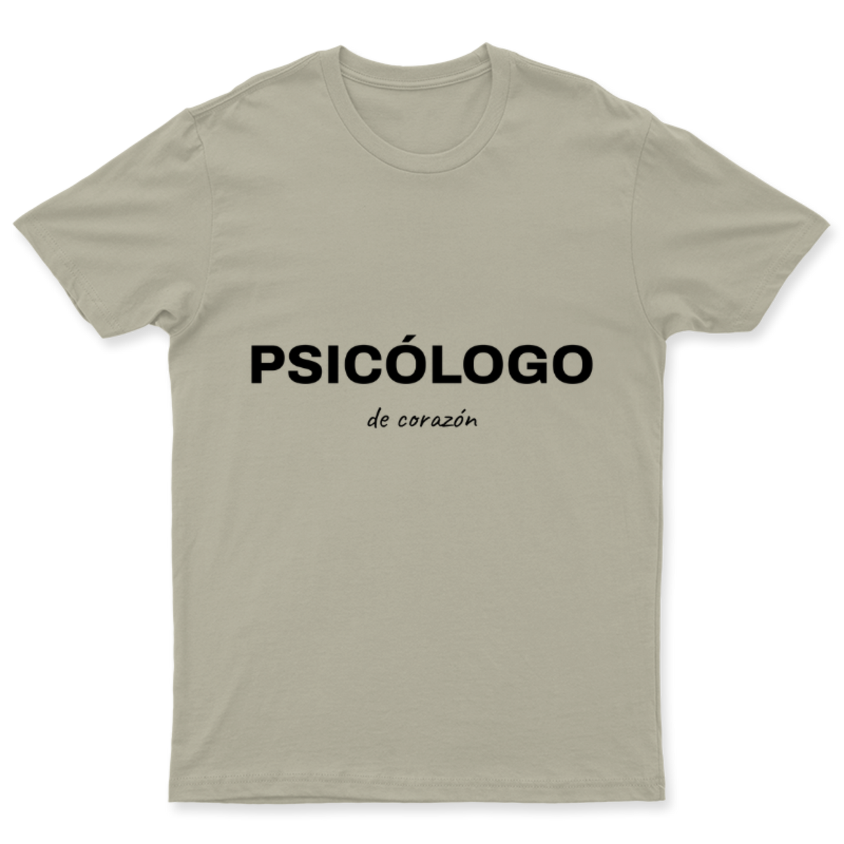 Playera Psicólogo de corazón en color Beige, estampado DTG al frente
