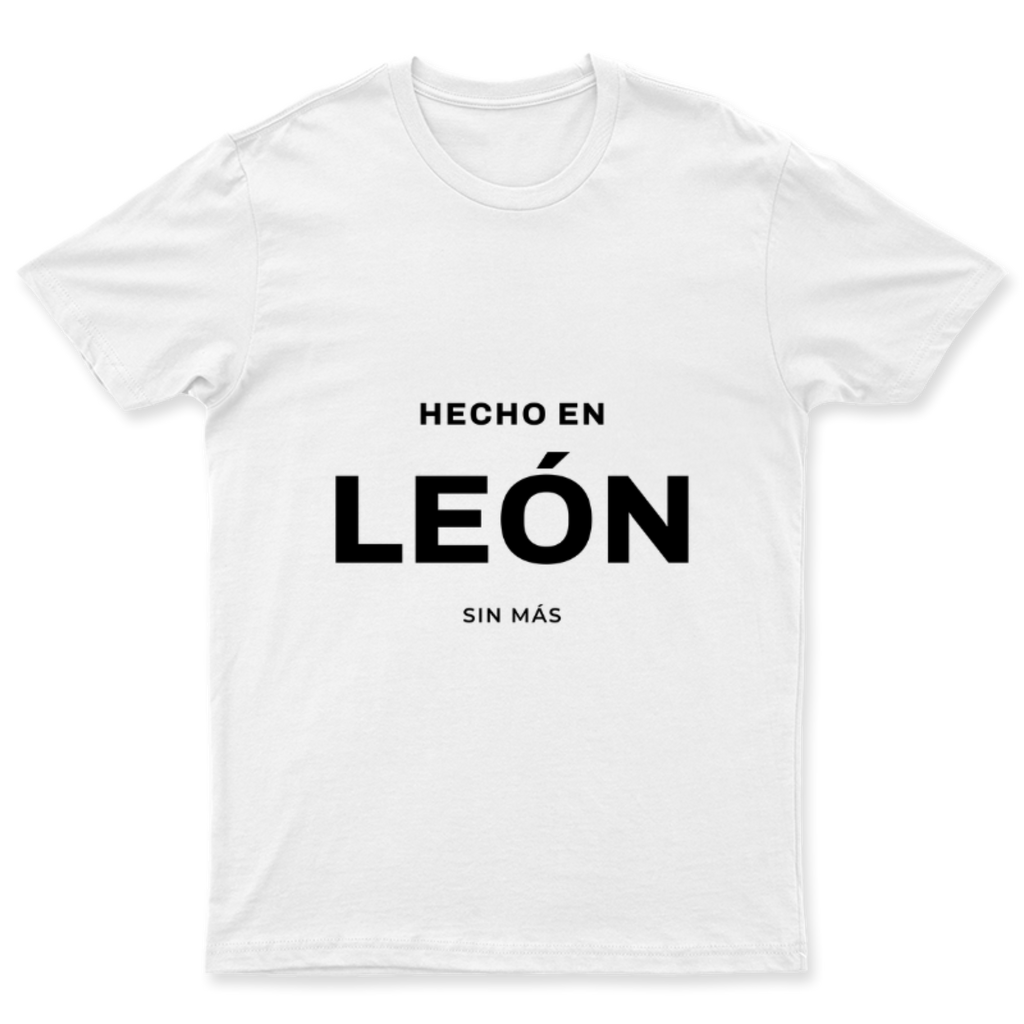 Playera Hecho en León en color Blanco, estampado DTG al frente