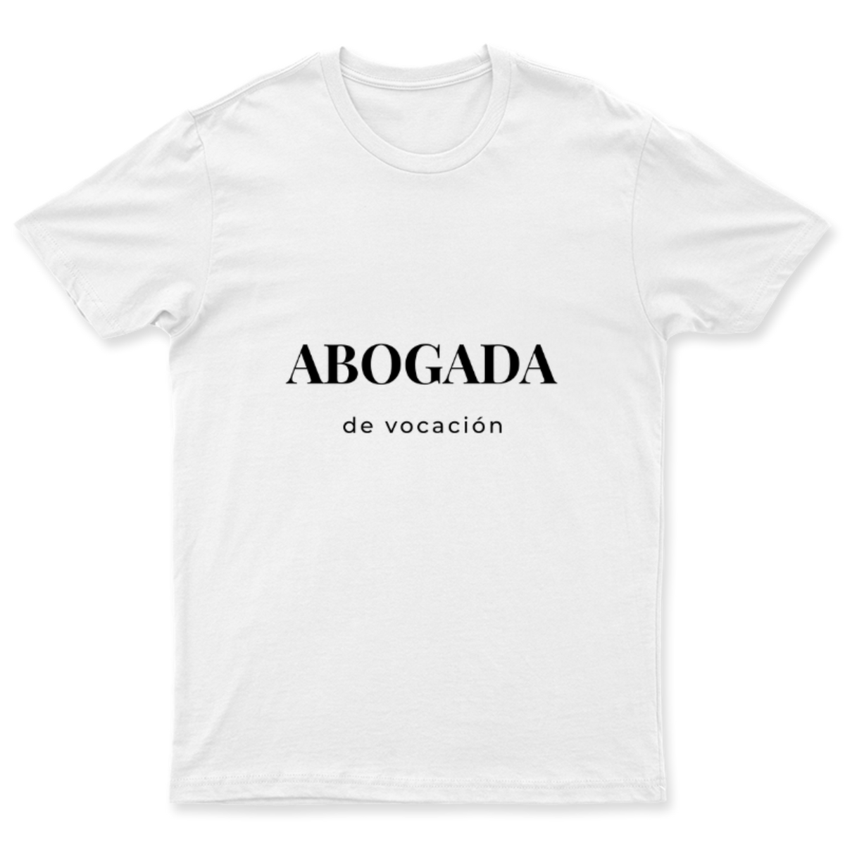 Playera Abogada de vocación en color Blanco, estampado DTG al frente
