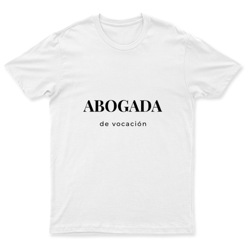 Playera Abogada de vocación en color Blanco, estampado DTG al frente