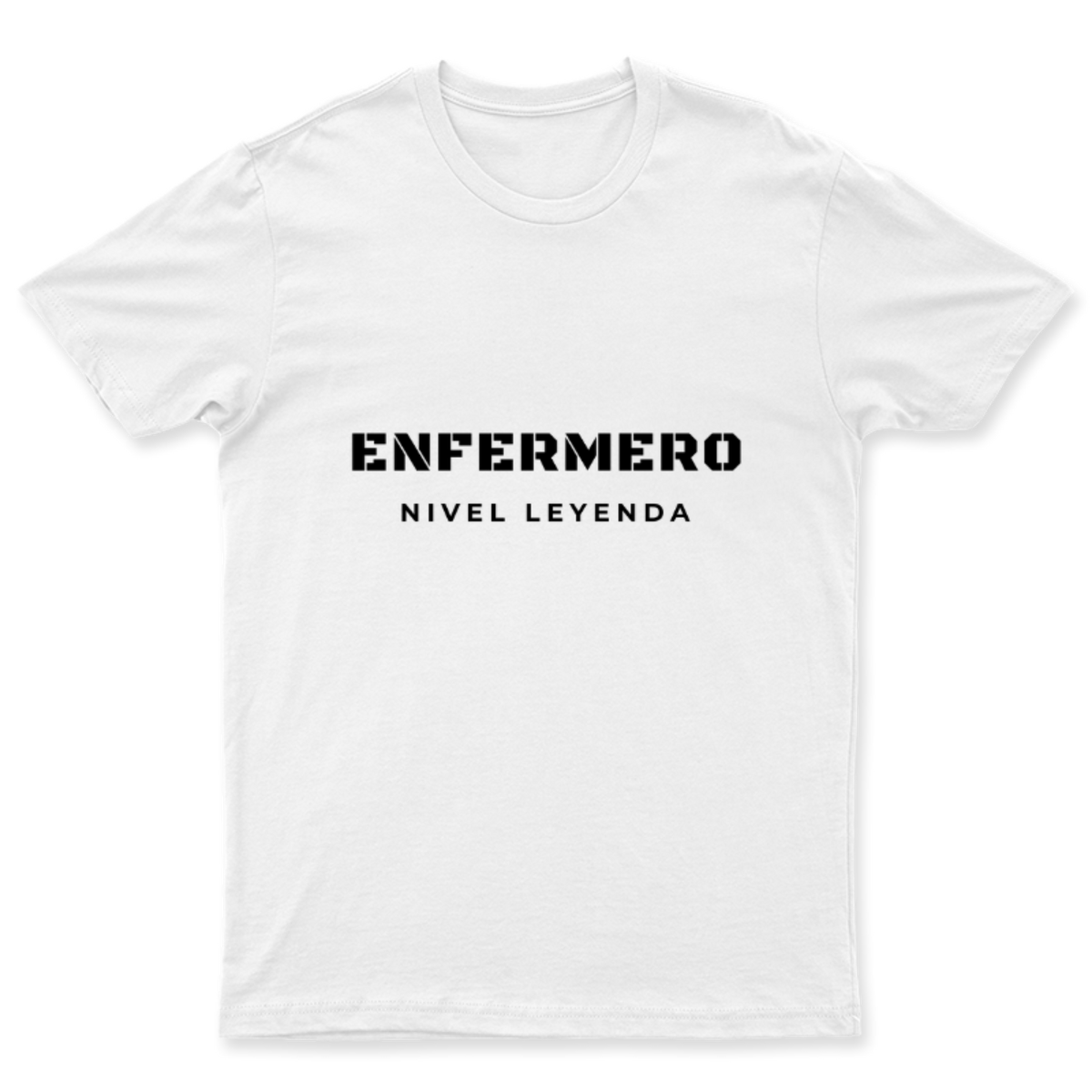 Playera Enfermero Nivel Leyenda en color Blanco, estampado DTG al frente