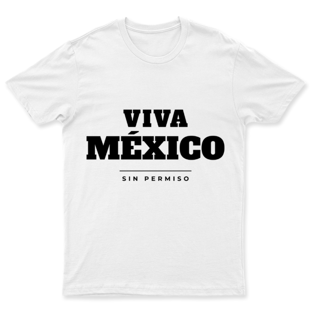 Playera Viva México en color Blanco, estampado DTG al frente