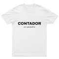 Playera Contador con superpoderes en color Blanco, estampado DTG al frente