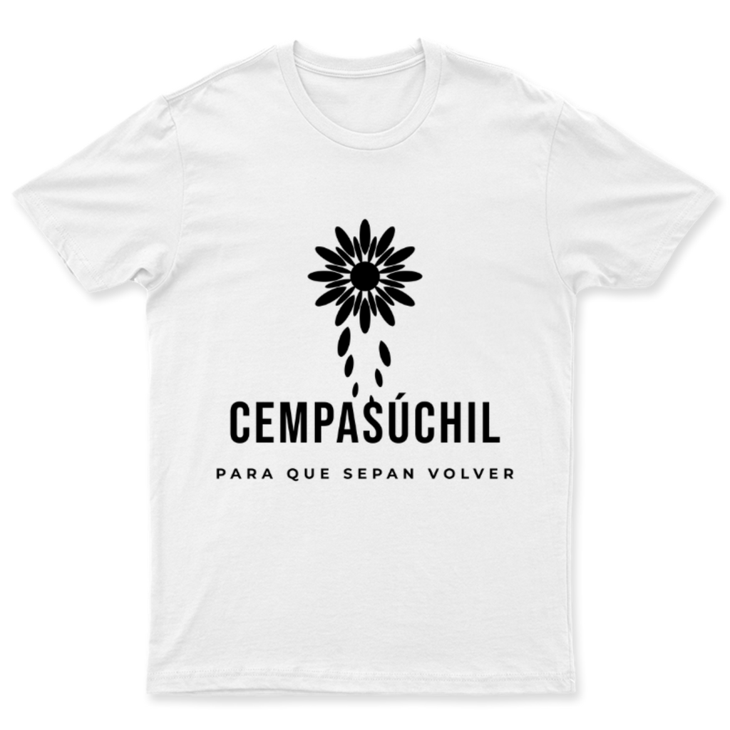 Playera Cempasúchil en color Blanco, estampado DTG al frente