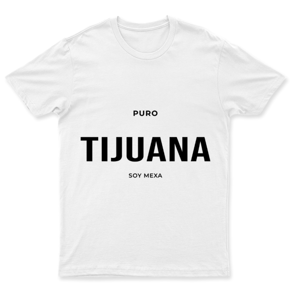 Playera Puro Tijuana en color Blanco, estampado DTG al frente