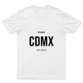 Playera Puro CDMX en color Blanco, estampado DTG al frente
