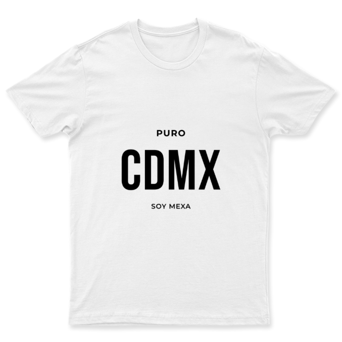 Playera Puro CDMX en color Blanco, estampado DTG al frente
