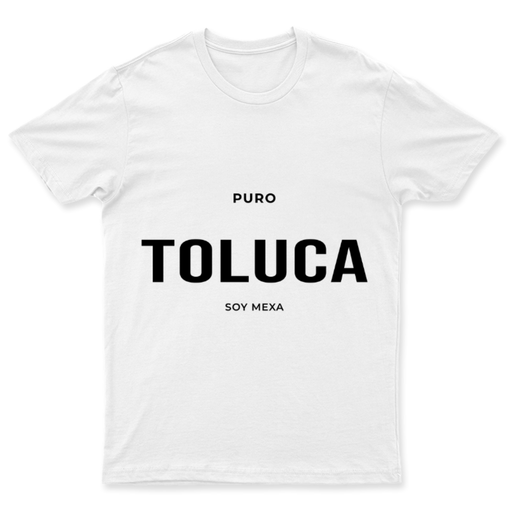 Playera Puro Toluca en color Blanco, estampado DTG al frente