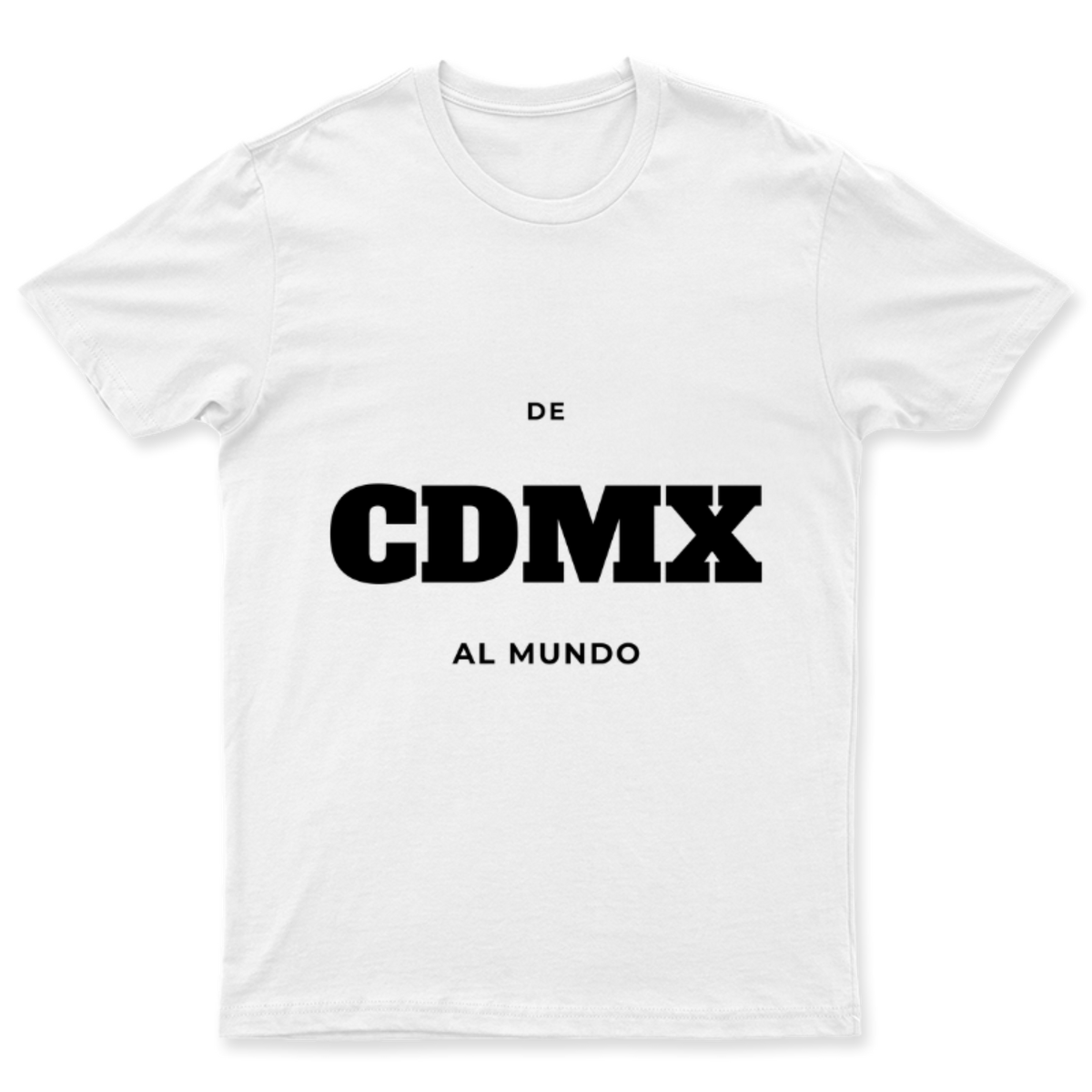 Playera De CDMX al mundo en color Blanco, estampado DTG al frente