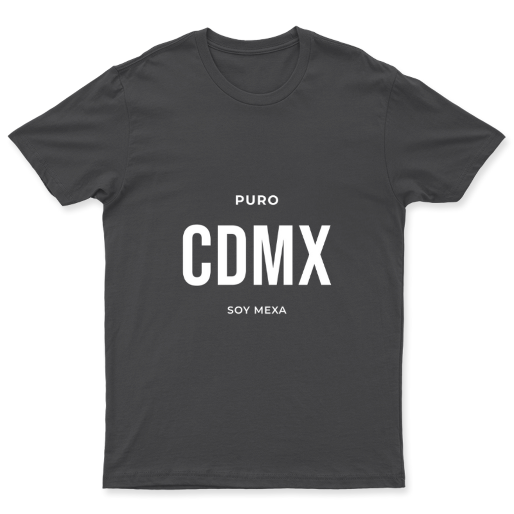 Playera Puro CDMX en color Carbón, estampado DTG al frente