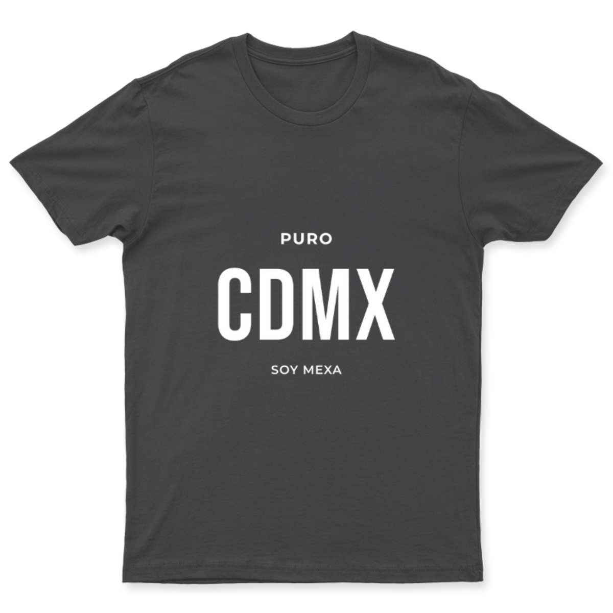 Playera Puro CDMX en color Carbón, estampado DTG al frente