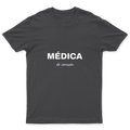 Playera Médica de corazón en color Carbón, estampado DTG al frente