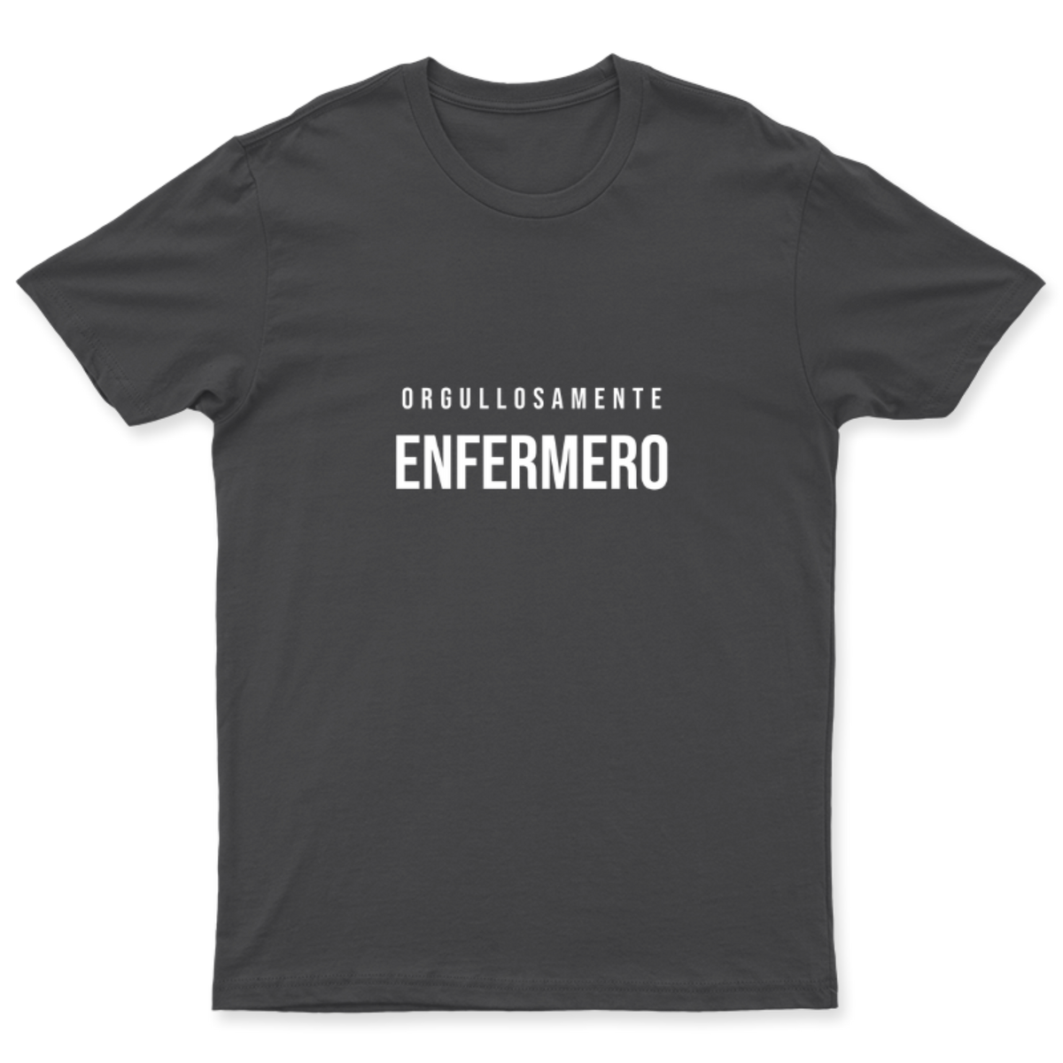 Playera Orgullosamente Enfermero en color Carbón, estampado DTG al frente