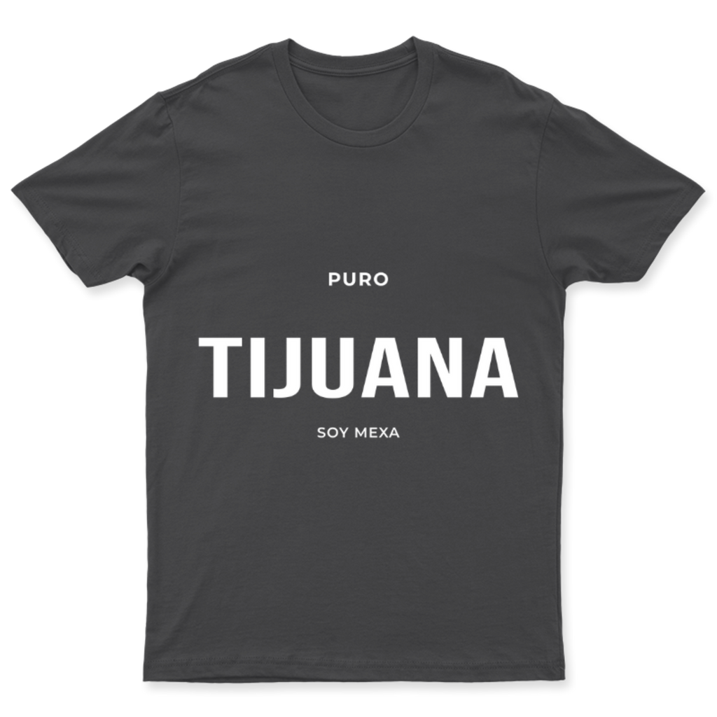 Playera Puro Tijuana en color Carbón, estampado DTG al frente