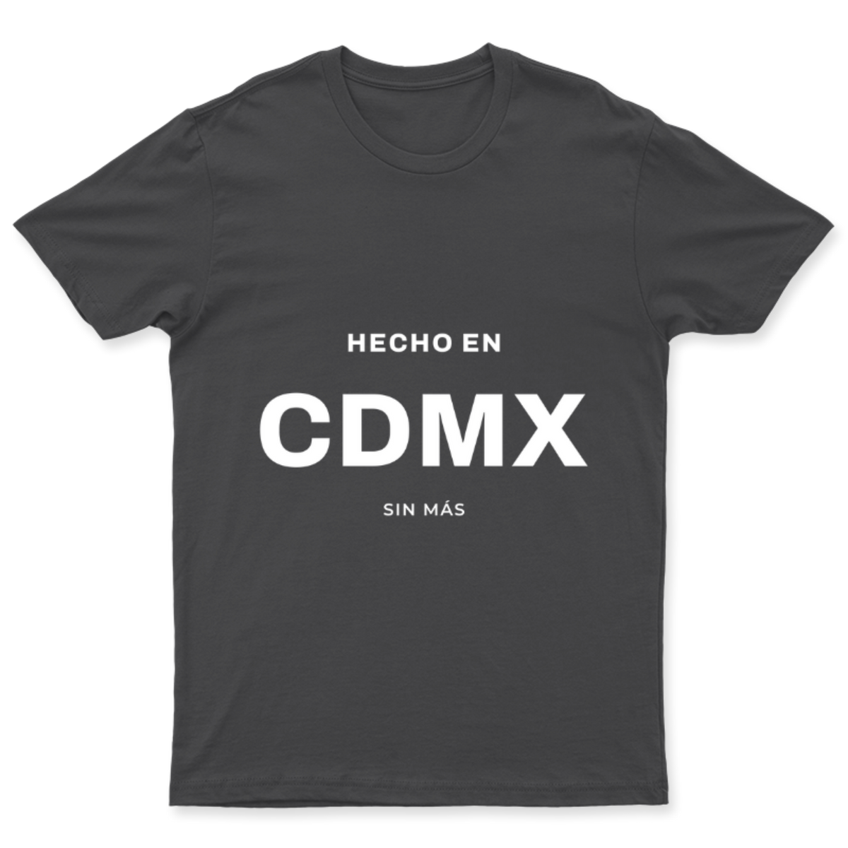 Playera Hecho en CDMX en color Carbón, estampado DTG al frente
