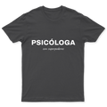 Playera Psicóloga con superpoderes en color Carbón, estampado DTG al frente