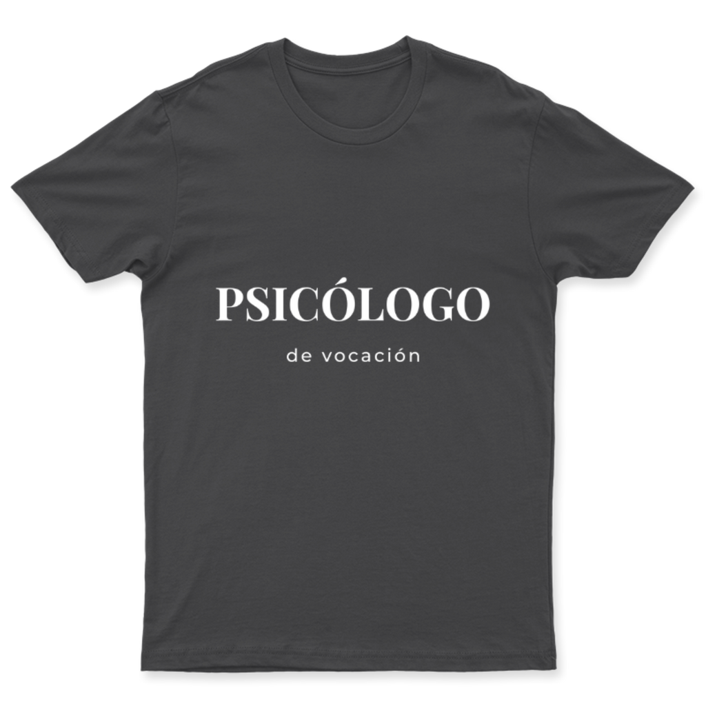 Playera Psicólogo de vocación en color Carbón, estampado DTG al frente