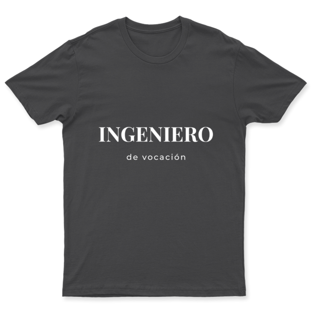 Playera Ingeniero de vocación en color Carbón, estampado DTG al frente