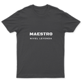 Playera Maestro Nivel Leyenda en color Carbón, estampado DTG al frente
