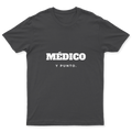 Playera Médico, y punto. en color Carbón, estampado DTG al frente