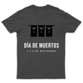 Playera Día de Muertos en color Carbón, estampado DTG al frente