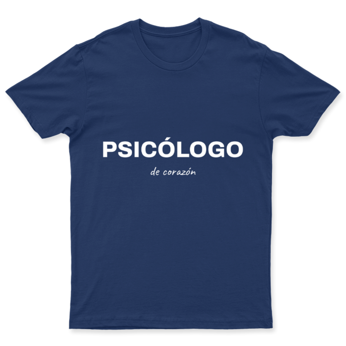 Playera Psicólogo de corazón en color Marino, estampado DTG al frente