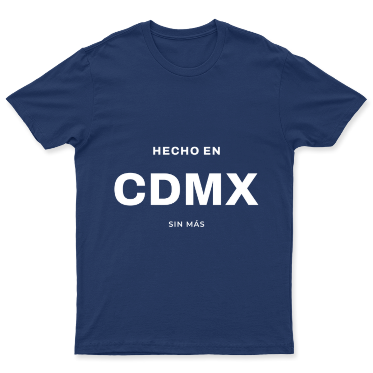 Playera Hecho en CDMX en color Marino, estampado DTG al frente