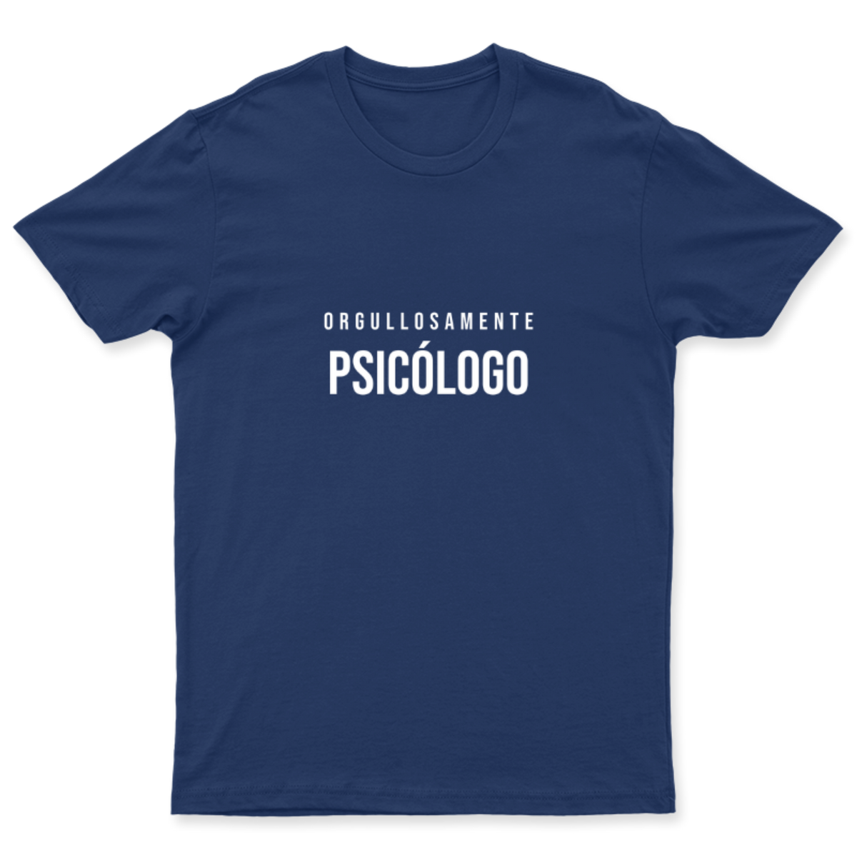 Playera Orgullosamente Psicólogo en color Marino, estampado DTG al frente