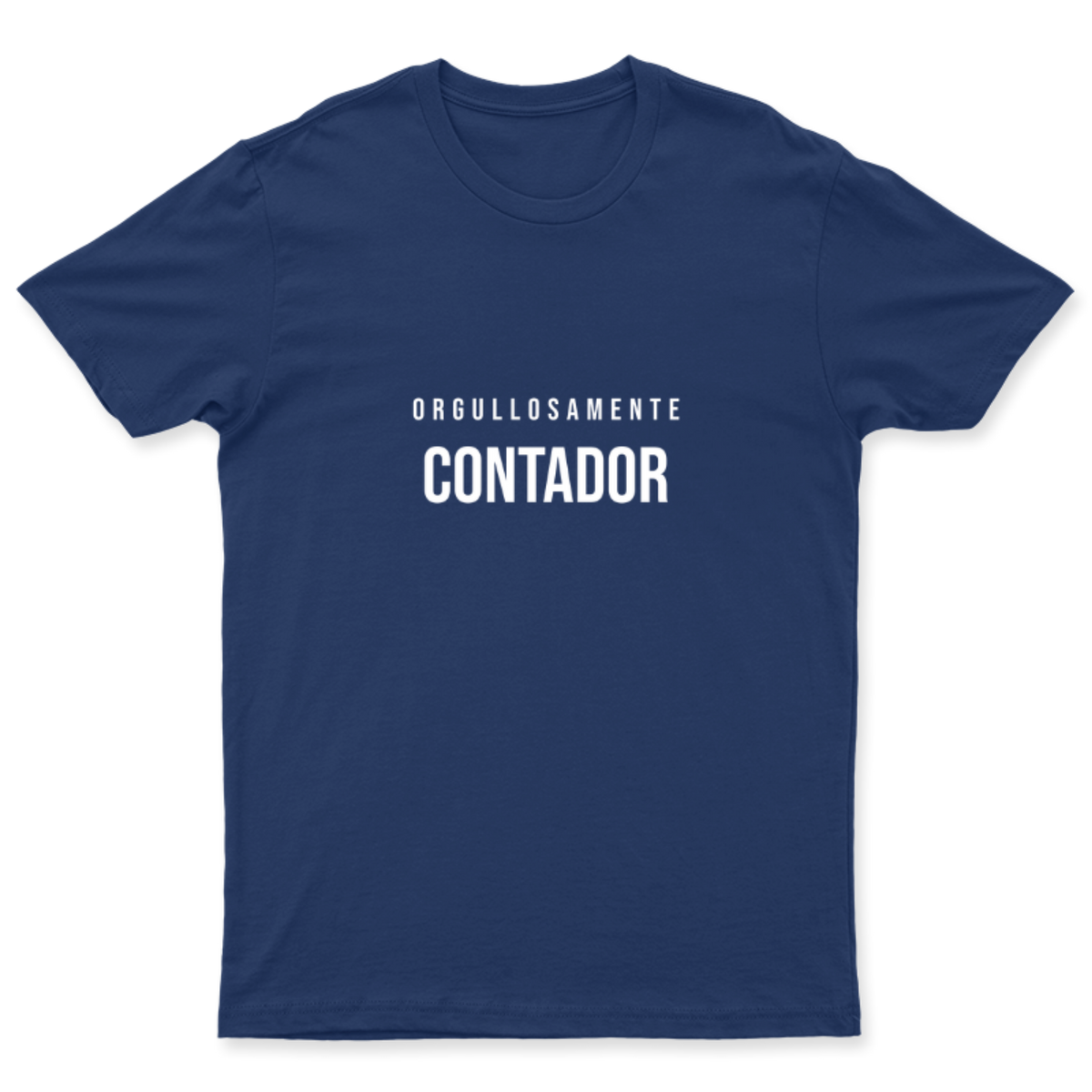 Playera Orgullosamente Contador en color Marino, estampado DTG al frente
