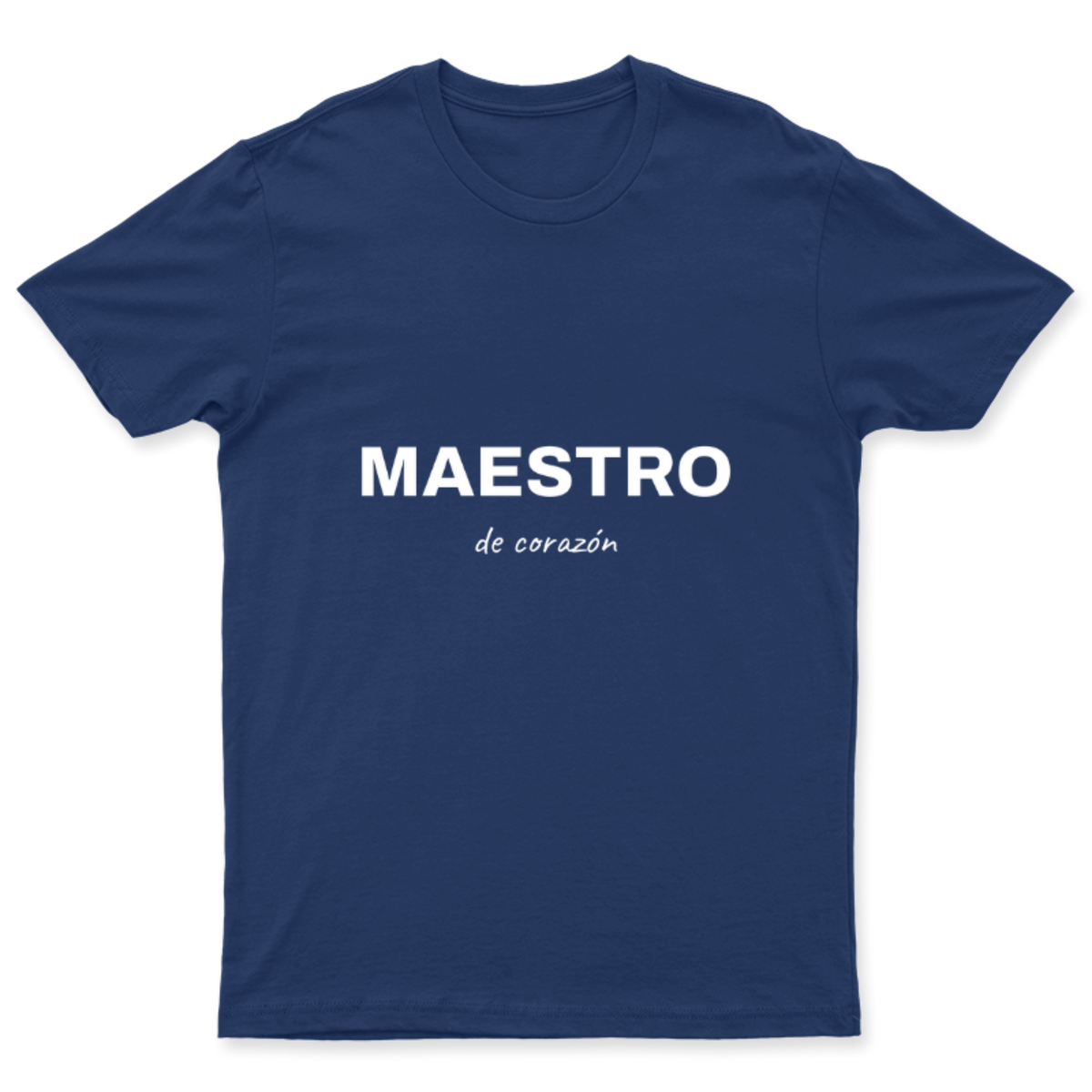 Playera Maestro de corazón en color Marino, estampado DTG al frente