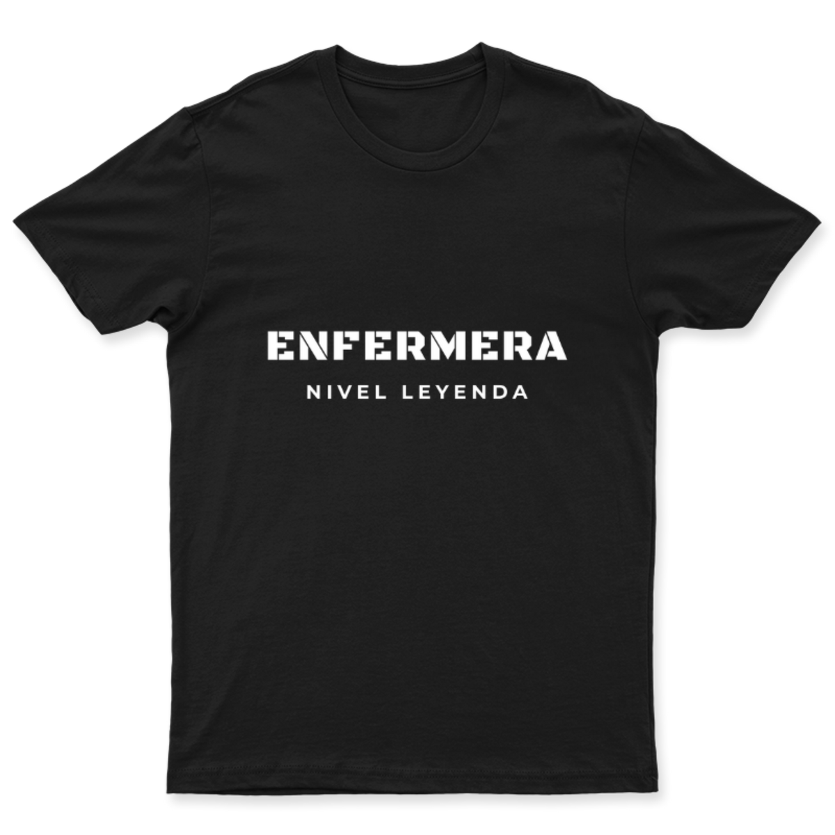 Playera Enfermera Nivel Leyenda en color Negro, estampado DTG al frente