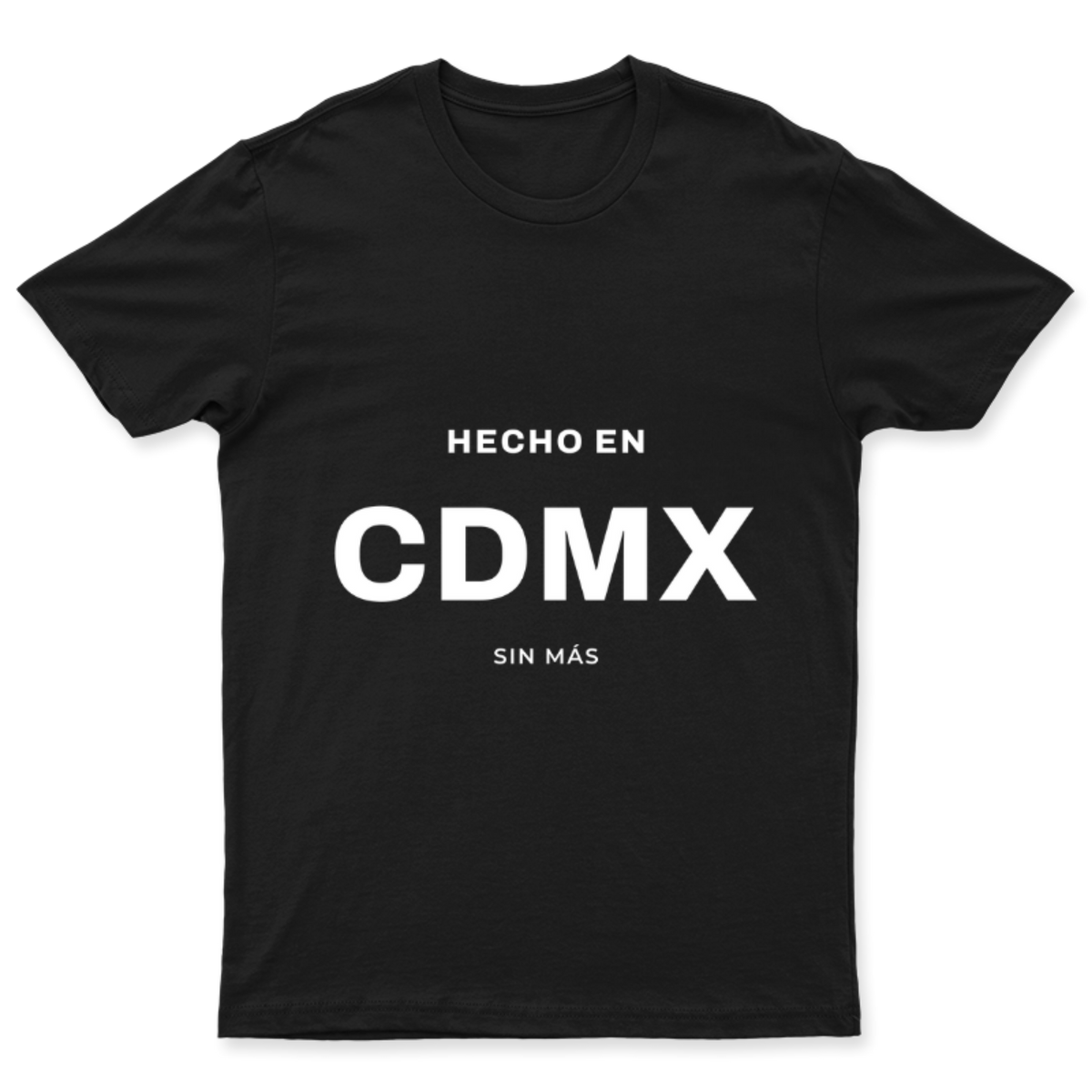 Playera Hecho en CDMX en color Negro, estampado DTG al frente