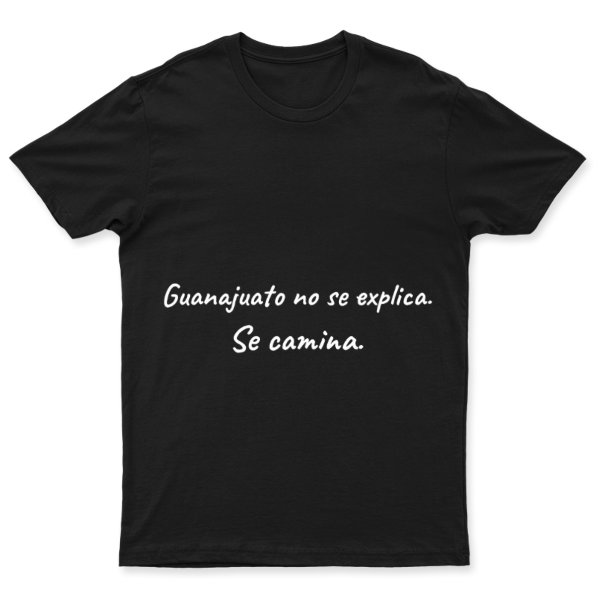 Playera Guanajuato se camina en color Negro, estampado DTG al frente