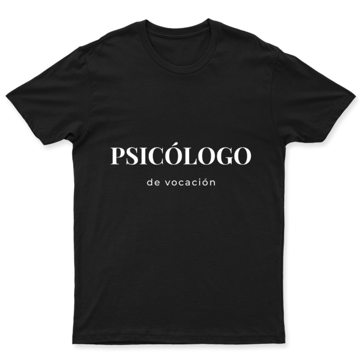 Playera Psicólogo de vocación en color Negro, estampado DTG al frente