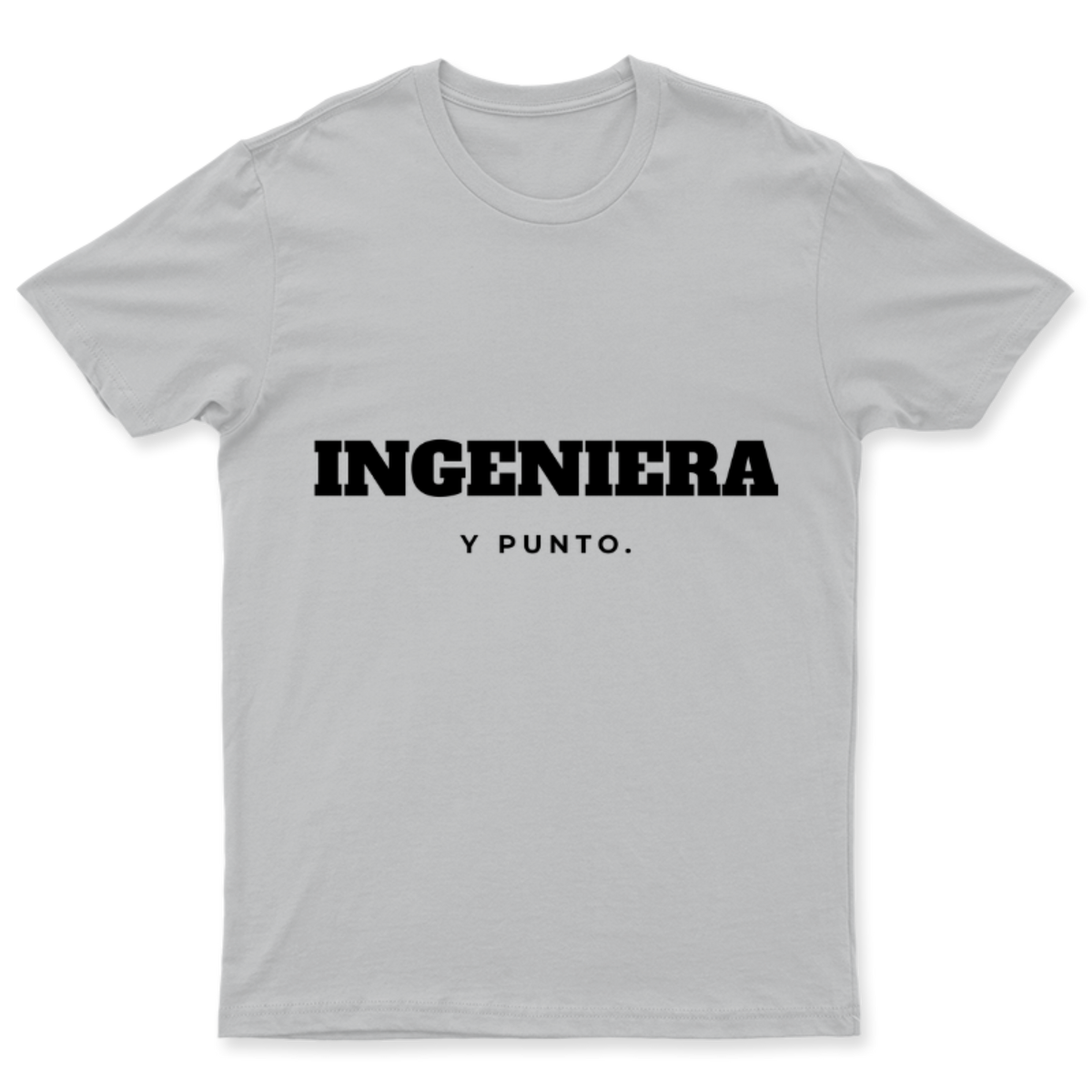 Playera Ingeniera, y punto. en color Plata, estampado DTG al frente