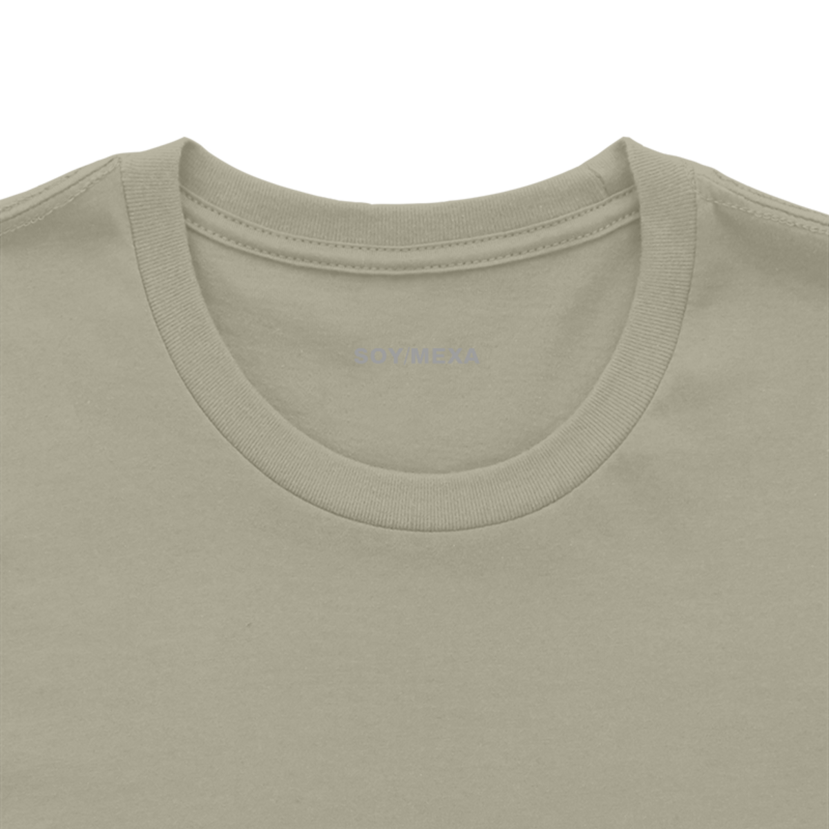 Etiqueta de cuello SoyMexa en playera Orgullosamente Abogado, color Beige