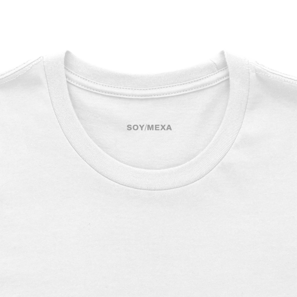Etiqueta de cuello SoyMexa en playera Orgullosamente Médico, color Blanco