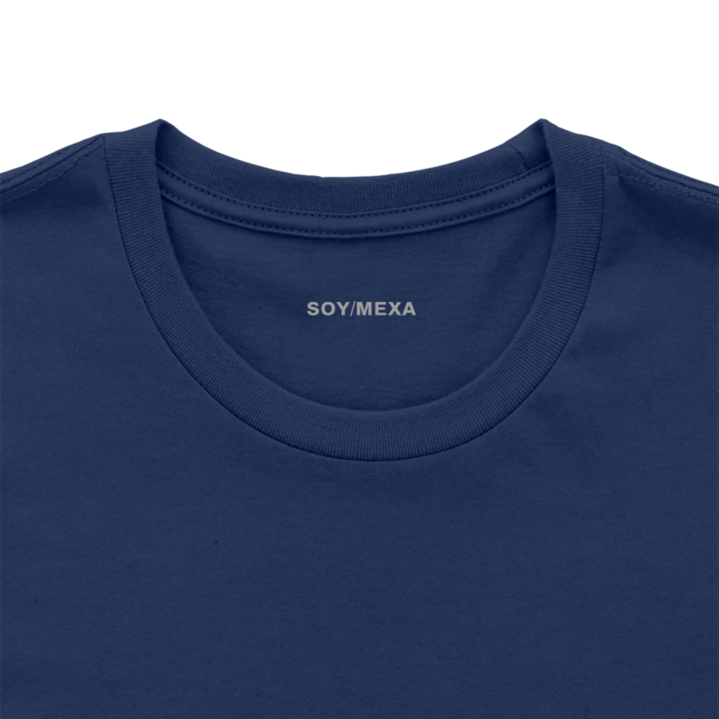 Etiqueta de cuello SoyMexa en playera Toluca: frío con carácter., color Marino