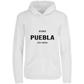 Sudadera con capucha Puro Puebla en color Blanco, estampado DTG al frente